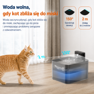 Cicoov 2,2L Fontanna dla Kota z Czujnikiem Ruchu-1