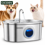 Cicoov 3,2L Fontanna dla Kota ze Stali Nierdzewnej z Okienkiem Poziomu Wody
