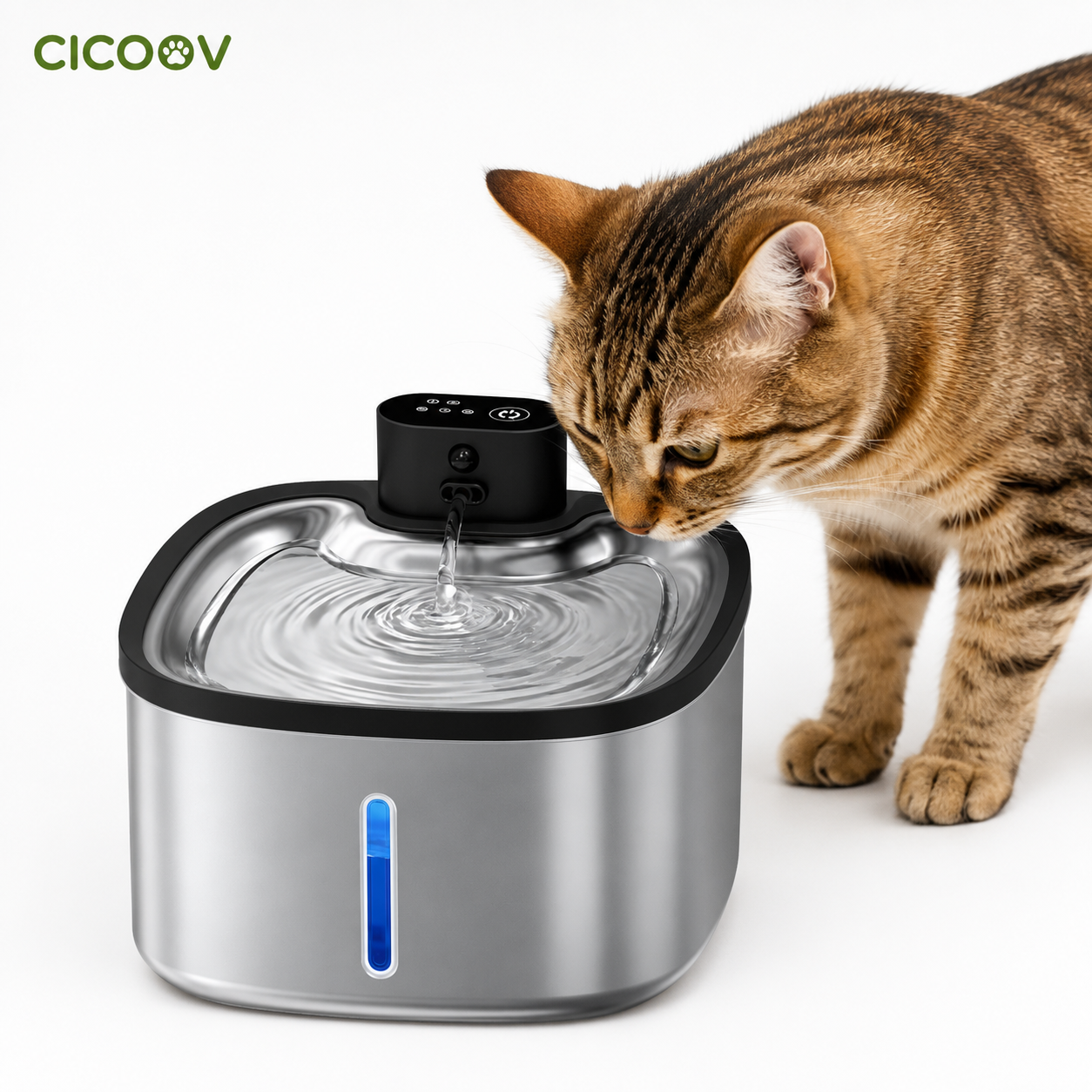 Cicoov 3,5L Inteligentna Fontanna dla Kota z Czujnikiem Ruchu