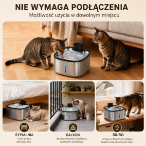 Cicoov 3,5L Inteligentna Fontanna dla Kota z Czujnikiem Ruchu-1