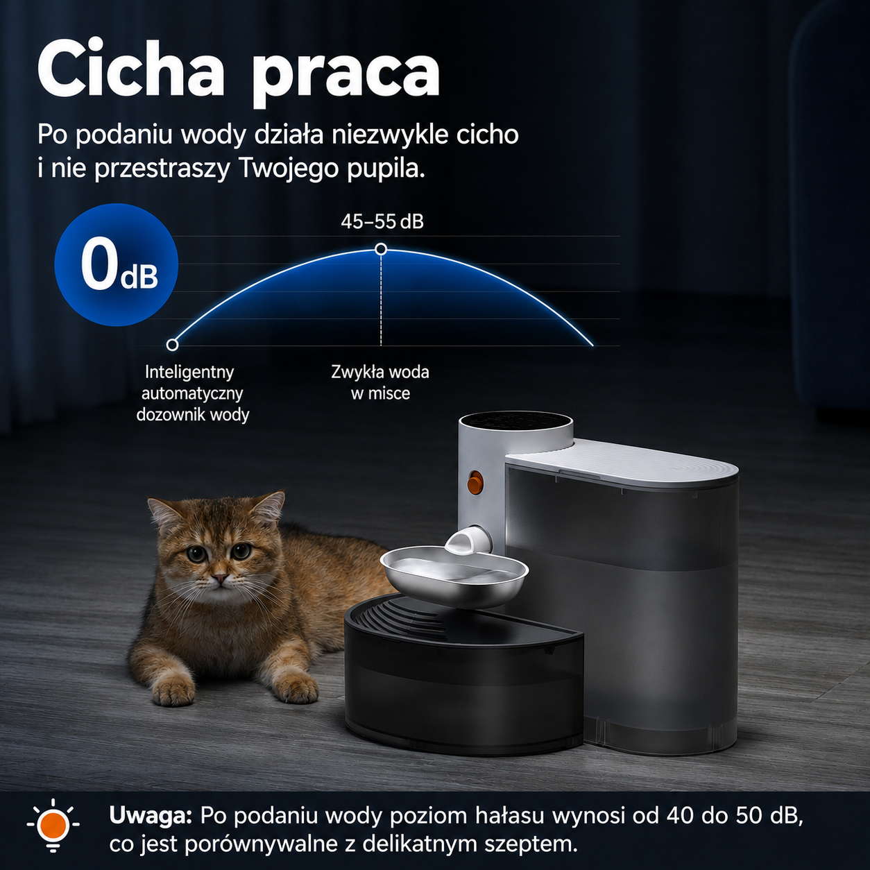 Cicoov Smart Inteligentna Bezprzewodowa Fontanna dla Kota-4