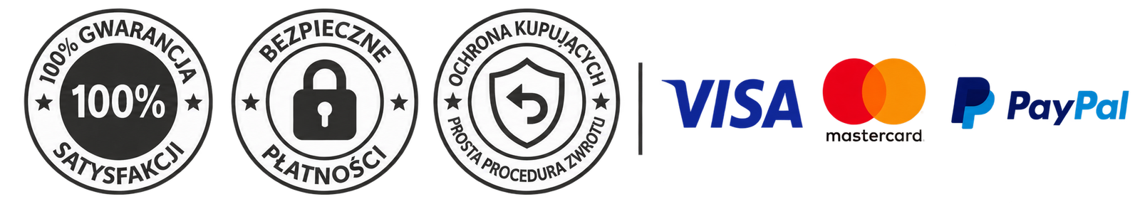 Bezpieczne płatności Visa, Mastercard i PayPal